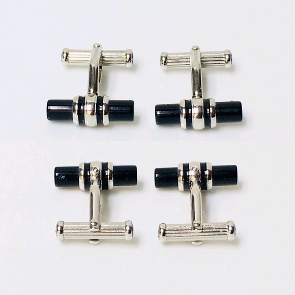 Montblanc Black Onyx Bar Cufflinks - Picture 2 of 6